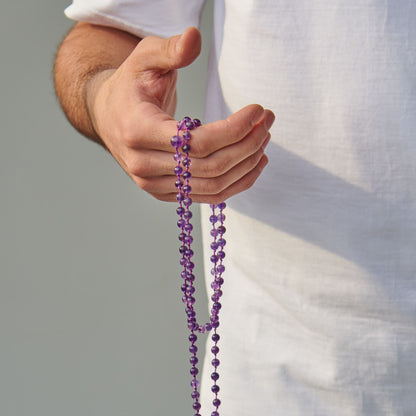 Tasbih Bracelet - Amethyst Stone - 99 Beads (6mm)