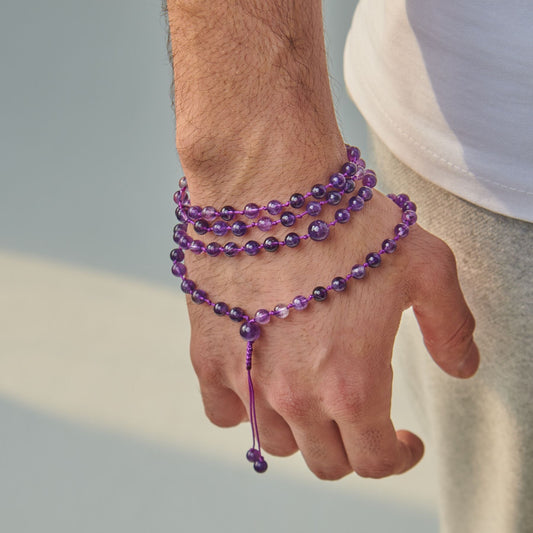 Tasbih Bracelet - Amethyst Stone - 99 Beads (6mm)
