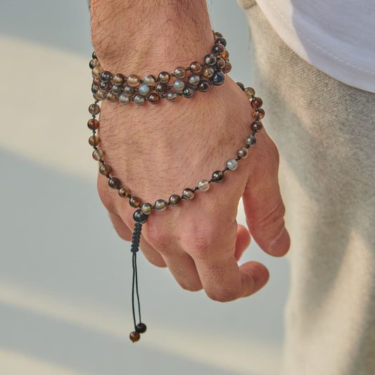 Tasbih bracelet - Yemeni agate - 99 beads (6 mm)