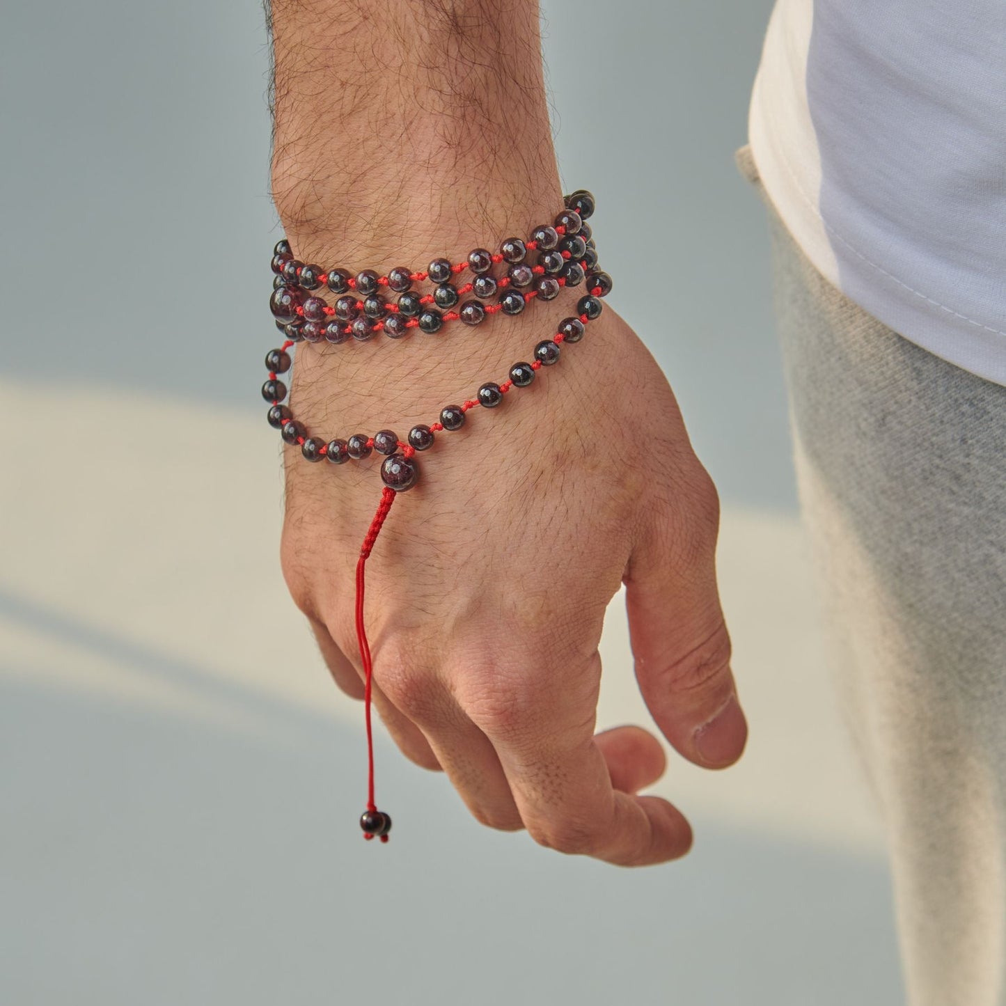 Garnet Tasbih Bracelet - 99 Beads (6mm)