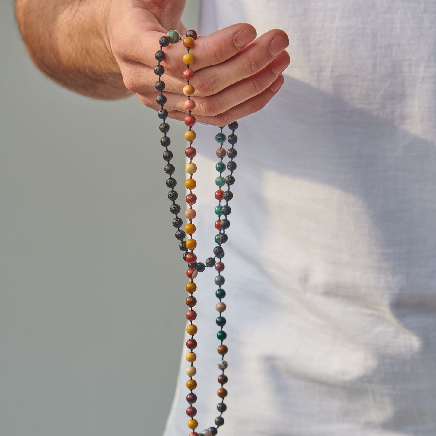 Tasbih Bracelet - Mocha, Agate and Lava - 99 Beads ( 6mm )