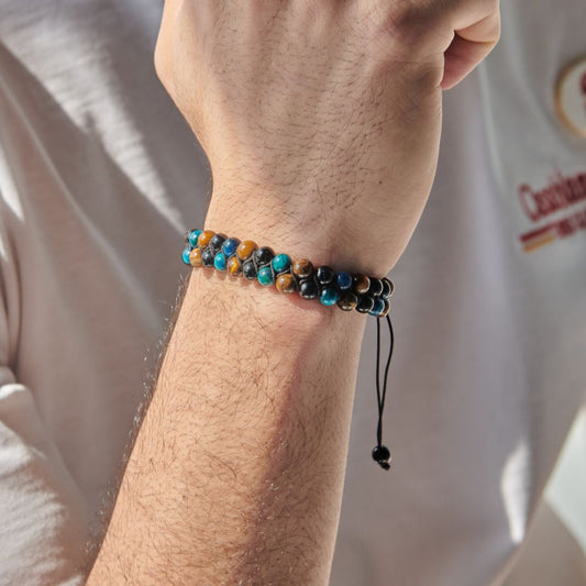 tiger's eye stone - onyx stone Bracelet - (6 mm)