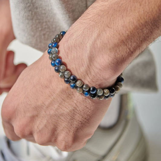 tiger's eye stone - labradorite Bracelet - (6 mm)