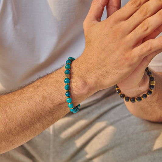 Apatite - Hematite Bracelet -  (8 mm)