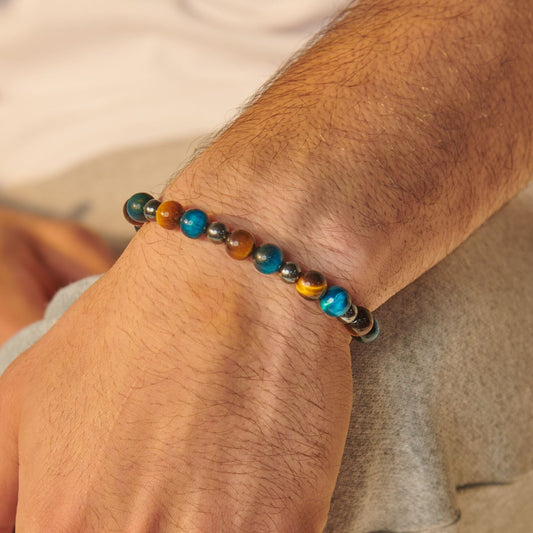 Tiger's Eye - Hematite Bracelet - (8 mm)