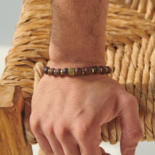 Matte Tiger's Eye - Hematite Bracelet - (8 m.m )