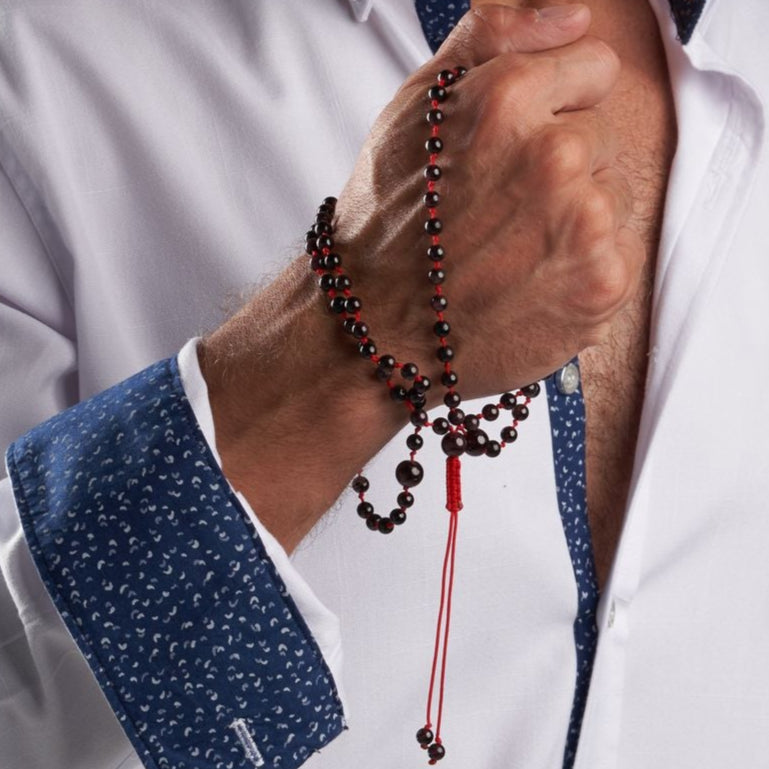 Tasbih Bracelet - Garnet - 99 Beads (6mm)