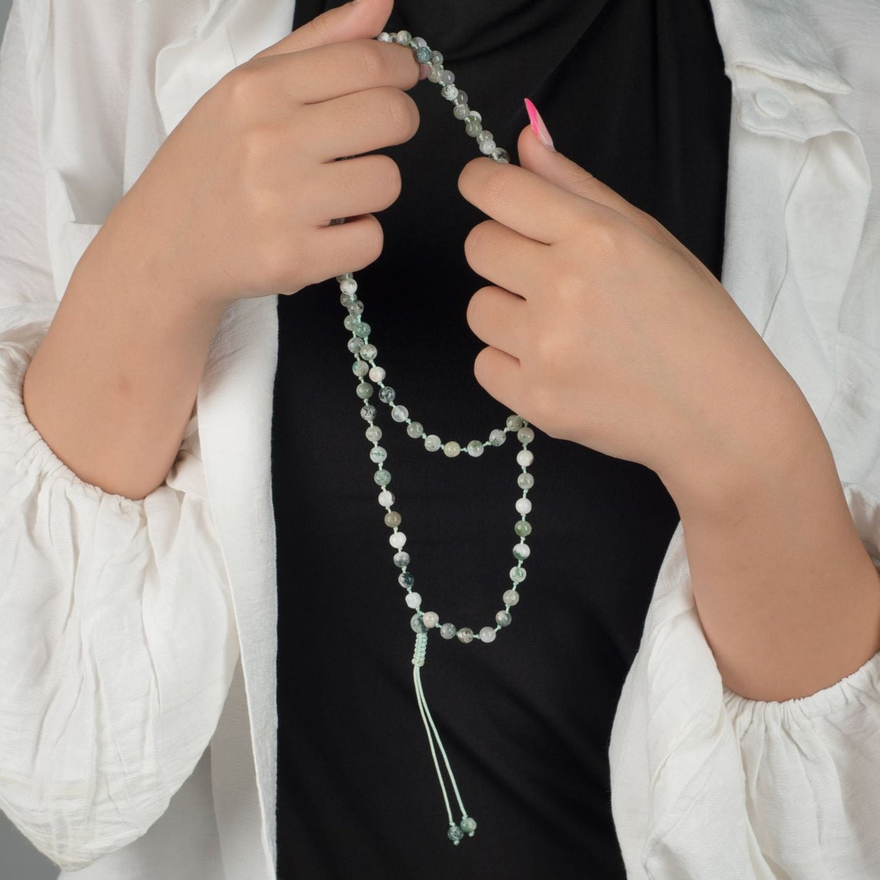 Tasbih Bracelet - Dendritic Agate - 99 Beads (6mm)