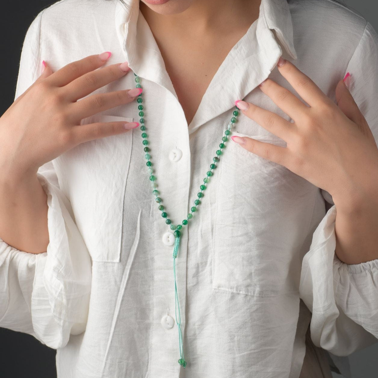 Tasbih Bracelet - Green Agate - 99 Beads (6 mm)